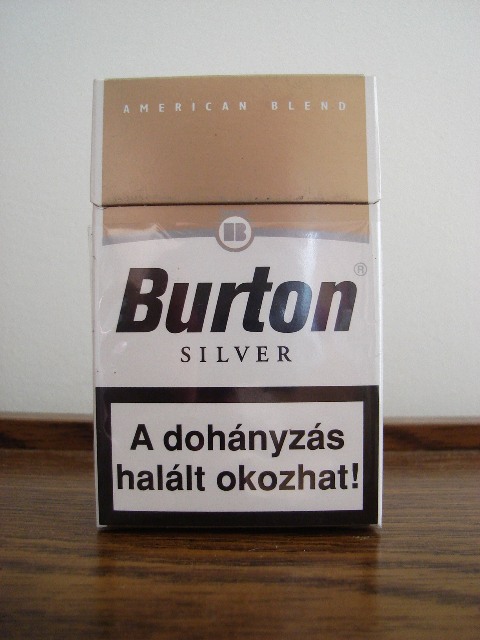Burton silver cigarette American Blend Hungary